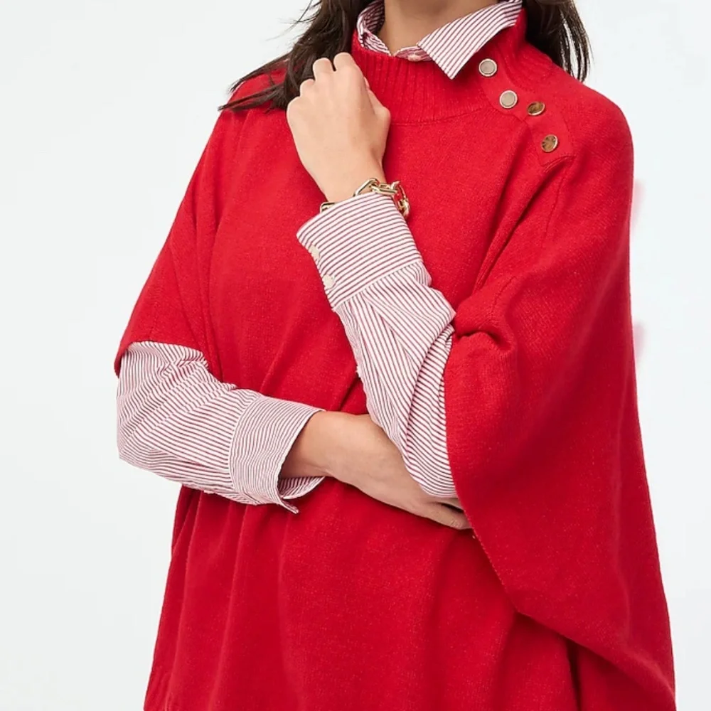 Red Poncho Sweater - Picture 1 of 1